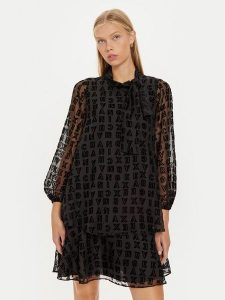 Armani Exchange Sukienka codzienna 6DYA52 YN1ZZ 1200 Czarny Regular Fit. Czarne sukienki Armani Exchange, na co dzień, bez wzorów, z syntetyku, bez kołnierzyka, bez ramiączek, proste. Za 649,00 zł.