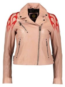 Buffalo Skórzana kurtka w kolorze jasnoróżowo-czerwonym rozmiar: 36. Brązowe kurtki Buffalo, bez wzorów, ze skóry, bez kaptura. Za 326,99 zł.