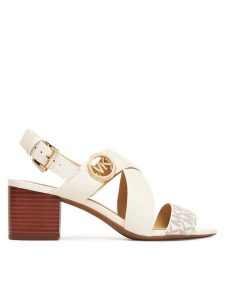 MICHAEL Michael Kors Sandały Vera 40S4VEMS1B Biały. Białe sandały MICHAEL Michael Kors, bez wzorów, ze skóry, bez obcasa, na słupku, bez zapięcia. Za 549,99 zł.