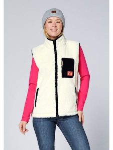 Chiemsee Kamizelka polarowa w kolorze białym rozmiar: M. Białe kamizelki Chiemsee, m, bez wzorów, z materiału, bez kołnierzyka, bez ramiączek, bez kaptura. Za 137,42 zł.