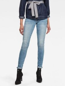 G-Star Dżinsy "3301" - Skinny fit - w kolorze błękitnym rozmiar: W31/L32. Niebieskie jeansy G-Star, z aplikacjami, z podwyższonym stanem. Za 228,38 zł.