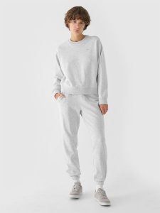 4F Spodnie dresowe joggery damskie - szara XS. Szare spodnie dresowe 4f, s, bez wzorów, z bawełny. Za 129,99 zł.