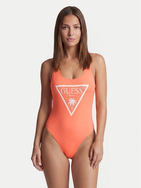 Guess Strój kąpielowy E6GJ43 KF442 Pomarańczowy. Brązowe stroje jednoczęściowe Guess, z aplikacjami, z syntetyku. Za 354,99 zł.