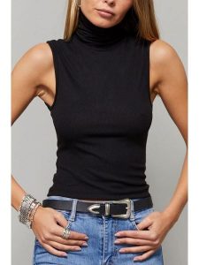 Milan Kiss Top w kolorze czarnym rozmiar: L. Czarne topy Milan Kiss, l, bez wzorów, bez kołnierzyka, bez ramiączek. Za 104,99 zł.