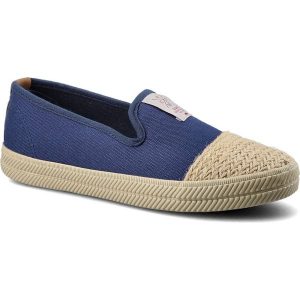 Granatowe Espadryle Cross Jeans Damskie Modne Buty. Niebieskie espadryle Cross Jeans, bez wzorów, z jeansu, bez obcasa, na obcasie. Za 69,90 zł.