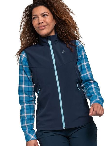 Schöffel Kamizelka softshellowa "Martinau" w kolorze granatowym rozmiar: 38. Niebieskie kamizelki Schöffel, bez wzorów, bez kołnierzyka, bez ramiączek, bez kaptura. Za 304,99 zł.