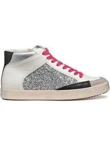 Geox Sneakersy "Blomiee" w kolorze srebrno-czarno-kremowym rozmiar: 40. Brązowe trampki Geox, bez wzorów, z materiału, za kostkę, bez zapięcia. Za 231,68 zł.