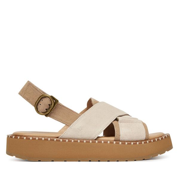 Sandały EMU Australia. Białe sandały EMU Australia, bez wzorów, bez obcasa, na płaskiej podeszwie, bez zapięcia. Za 429,99 zł.