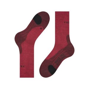 Skarpetki damskie Falke TK2 Wool. Czerwone skarpetki Falke, bez wzorów. Za 181,50 zł.
