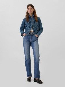 GAP Dżinsy - Straight fit - w kolorze niebieskim rozmiar: W28. Niebieskie jeansy GAP, bez wzorów, z podwyższonym stanem. Za 159,95 zł.
