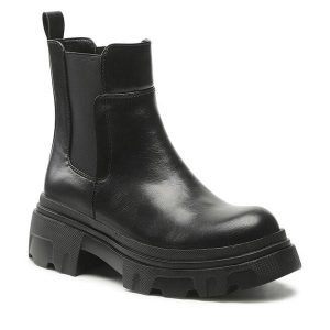 Sztyblety Jenny Fairy. Czarne botki Jenny Fairy, bez wzorów, bez obcasa, na płaskiej podeszwie, bez zapięcia. Za 101,98 zł.