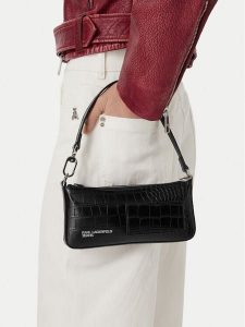 Karl Lagerfeld Jeans Torebka B3W30290 Czarny. Czarne torebki klasyczne Karl Lagerfeld Jeans, bez wzorów, z jeansu, bez dodatków. Za 429,99 zł.