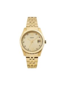 Fossil Zegarek Scarlette ES5338 Złoty. Żółte, analogowe zegarki Fossil. Za 689,99 zł.