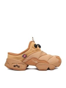 Reebok Klapki EO-INSTAPUMP FURY MULE 100230816 Beżowy. Brązowe klapki Reebok, bez wzorów, z materiału, bez obcasa. Za 389,99 zł.