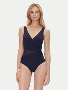 Hunkemöller Strój kąpielowy Shaping Shell 301235 Granatowy. Niebieskie stroje jednoczęściowe Hunkemöller, bez wzorów, z syntetyku. Za 189,99 zł.