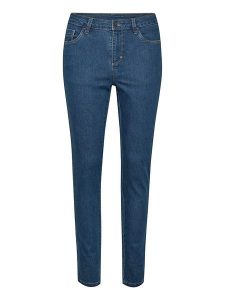 Kaffe Dżinsy "Vicky" - Skinny fit - w kolorze niebieskim rozmiar: 34. Niebieskie jeansy Kaffe, bez wzorów, z podwyższonym stanem. Za 87,81 zł.