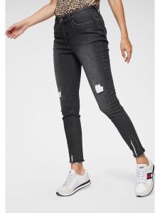 Aniston Dżinsy - Skinny fit - w kolorze czarnym rozmiar: 34. Czarne jeansy Aniston, bez wzorów. Za 56,93 zł.