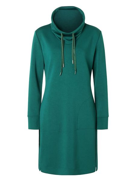 Timezone Sukienka dresowa w kolorze zielonym rozmiar: XL. Zielone sukienki Timezone, xl, bez wzorów, z dresówki, bez kołnierzyka, bez ramiączek, mini. Za 126,45 zł.