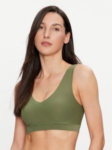 Chantelle Biustonosz top Soft Stretch C16A10 Zielony. Zielone topy Chantelle, s, bez wzorów, z syntetyku, bez kołnierzyka, bez ramiączek. Za 169,99 zł.
