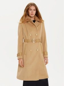 Guess Płaszcz zimowy Amelia W4BL46 WGKI2 Brązowy Regular Fit. Brązowe płaszcze Guess, na zimę, l, z aplikacjami, z syntetyku, bez kaptura. Za 889,99 zł.