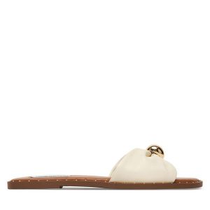 Klapki Steve Madden. Białe klapki Steve Madden, bez wzorów, bez obcasa. Za 429,99 zł.