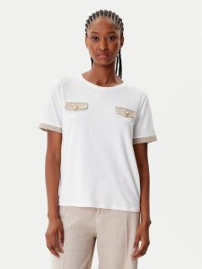Morgan T-Shirt 252-DAEL Biały Regular Fit. Białe t-shirty Morgan, xl, bez wzorów, z bawełny, bez kołnierzyka, bez ramiączek. Za 169,99 zł.