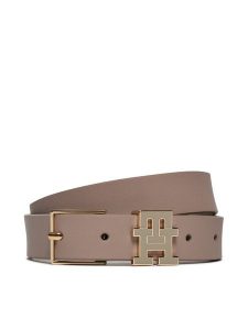 Tommy Hilfiger Pasek Damski Th Monogram 2.5 AW0AW15763 Szary. Szare paski TOMMY HILFIGER, bez wzorów, ze skóry. Za 189,99 zł.