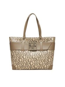 Armani Exchange Torebka 949127 3F742 M1014 Beżowy. Brązowe shopper bag Armani Exchange, bez wzorów, ze skóry, bez dodatków. Za 519,99 zł.
