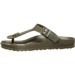 Birkenstock Japonki "Gizeh" w kolorze khaki rozmiar: 36. Brązowe klapki Birkenstock, bez wzorów, z otwartym noskiem, bez obcasa. Za 193,45 zł.