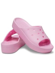 Crocs Klapki "Classic" w kolorze jasnoróżowym rozmiar: 39/40. Różowe klapki Crocs, bez wzorów, z otwartym noskiem, bez obcasa. Za 122,96 zł.