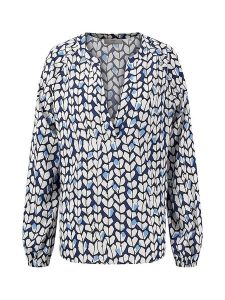 FYNCH-HATTON Bluzka w kolorze granatowo-kremowym rozmiar: 38. Brązowe bluzki FYNCH-HATTON, bez wzorów, z wiskozy, bez kołnierzyka, bez ramiączek. Za 121,99 zł.