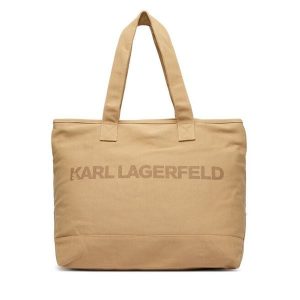 Torebka KARL LAGERFELD. Brązowe shopper bag KARL LAGERFELD, bez wzorów, bez dodatków. Za 389,99 zł.
