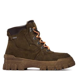 Trapery Tamaris. Zielone buty zimowe Tamaris, bez obcasa, bez zapięcia. Za 514,99 zł.