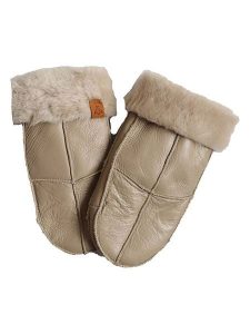 Kaiser Naturfellprodukte Wełniane rękawiczki "Nappa" w kolorze beżowym rozmiar: 8. Brązowe rękawiczki Kaiser Naturfellprodukte, bez wzorów, z materiału. Za 118,01 zł.