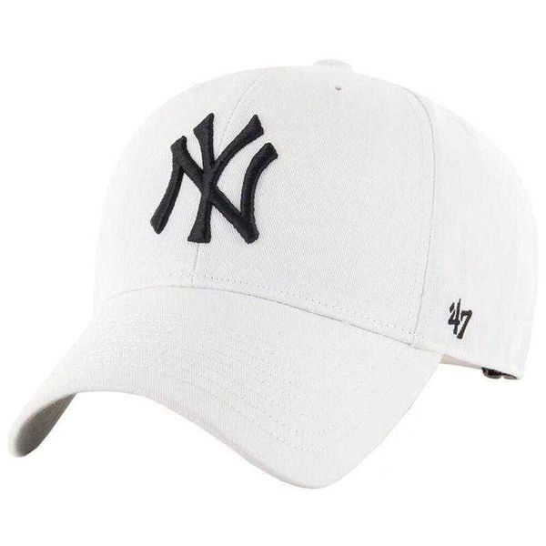 Czapka Z Daszkiem MLB New York Yankees. Białe czapki 47 Brand, bez wzorów, z materiału. Za 99,99 zł.