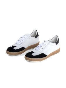 Anna Morellini Skórzane sneakersy "Monina" w kolorze biało-czarnym rozmiar: 41. Białe trampki Anna Morellini, bez wzorów, bez zapięcia. Za 420,68 zł.