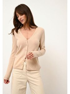 Just Cashmere Kaszmirowy kardigan "Norma" w kolorze beżowym rozmiar: XXL. Brązowe kardigany Just Cashmere, z kaszmiru. Za 369,99 zł.