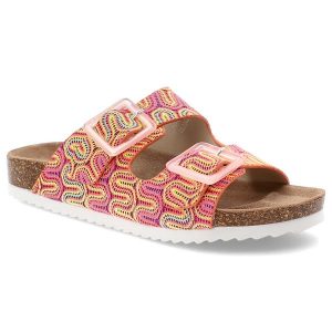 Pomarańczowe Klapki S.Barski Stylowe Neonowe Obuwie Damskie. Brązowe klapki S.BARSKI, bez wzorów, z jeansu, bez obcasa. Za 79,99 zł.