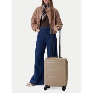 Walizka kabinowa GINO ROSSI. Brązowe walizki Gino Rossi, bez wzorów. Za 259,99 zł.