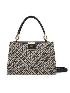 Tommy Hilfiger Torebka Th Her Med Satchel Jacqu AW0AW18639 Granatowy. Niebieskie torebki klasyczne TOMMY HILFIGER, bez wzorów, ze skóry, bez dodatków. Za 699,99 zł.