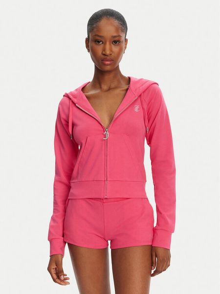 Juicy Couture Bluza Ola JCWAS125310 Różowy Slim Fit. Czerwone bluzy Juicy Couture, m, bez wzorów, bez kaptura. Za 269,99 zł.