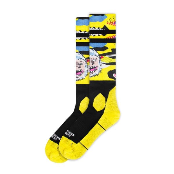 Skarpety American Socks Yeti Snow wielokolorowe. Żółte skarpetki AMERICAN SOCKS, bez wzorów. Za 109,98 zł.