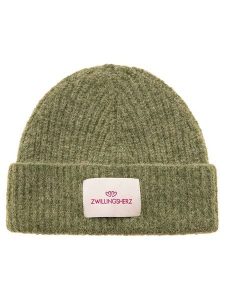 Zwillingsherz Czapka w kolorze zielonym rozmiar: onesize. Zielone czapki Zwillingsherz, bez wzorów, z materiału. Za 149,31 zł.