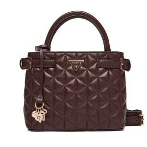 Torebka Guess. Brązowe kuferki Guess, z aplikacjami, bez dodatków. Za 589,99 zł.