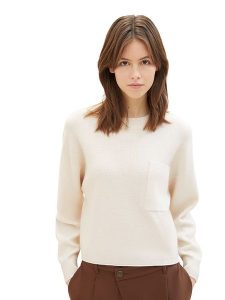 Tom Tailor Sweter w kolorze kremowym rozmiar: XL. Brązowe swetry oversize Tom Tailor, s, bez wzorów, z wiskozy, bez ramiączek. Za 74,46 zł.