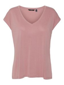 Vero Moda Koszulka "Vmfilli" w kolorze jasnoróżowym rozmiar: XL. Różowe bluzki Vero Moda, xl, bez wzorów, bez kołnierzyka, bez ramiączek. Za 83,45 zł.