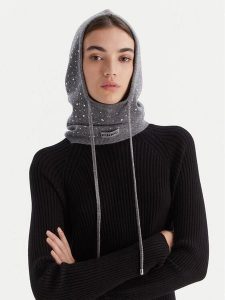 PINKO Komin 106005 A2YY I12 Szary. Szare rękawiczki Pinko, bez wzorów, z materiału. Za 749,99 zł.