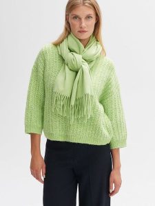 OPUS Szal w kolorze jasnozielonym - 190 x 65 cm rozmiar: onesize. Zielone szaliki Opus, bez wzorów, ze skóry. Za 105,38 zł.