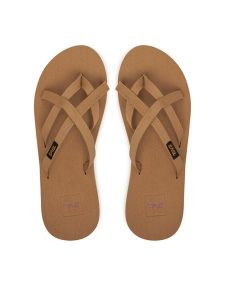 Teva Japonki Olowahu 6840 Brązowy. Brązowe klapki Teva, bez wzorów, z materiału, bez obcasa. Za 159,99 zł.