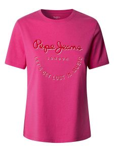 Pepe Jeans Koszulka "Rumer" w kolorze różowym rozmiar: S. Różowe bluzki Pepe Jeans, s, bez wzorów, z bawełny, bez kołnierzyka, bez ramiączek. Za 92,21 zł.